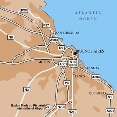 Карта аэропортов Буэнос-Айреса